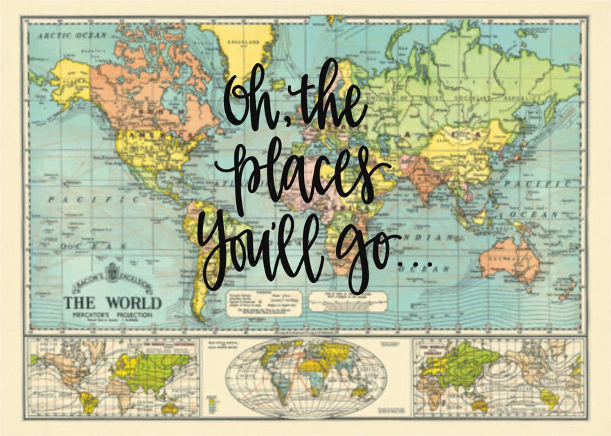 Oh, the places you'll go - 20x28 World Map – Gale Nation
